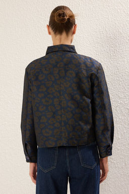 TRENDYOLMILLA Cok Renkli Regular Gomlek Yaka Jakarl? Ince Ceket Mont TWOSS25MO00015  фото 5