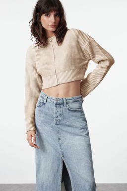 TRENDYOLMILLA Pembe Crop Vatka Detayl? Triko H?rka TWOAW25HI00020 фото 9