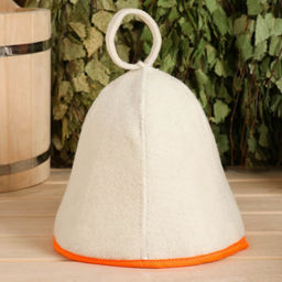 Шапка для бани светлая с цветной окантовкой МИКС - Добропаровъ фото 4