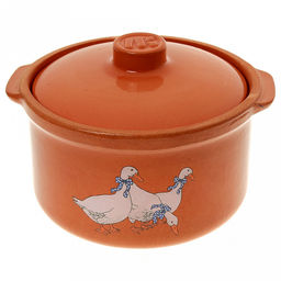 "Гуси" Горшок-сотейник керамический 1,5л, д19см, h12см (Россия)