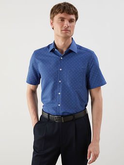 Regular Fit K?sa Kollu Gabardin Erkek G?mlek