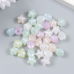 Цена за 2 шт. Набор бусин для рукоделия и плетения «Арт Узор. Звёзды. Блеск», 20 г 1×1.1×1.1 см