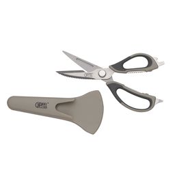 9853 GIPFEL Ножницы кухонные многофункциональные BLOSSOM 23см с чехлом (секатор, рыбочистка, овощерезка, открывалка для бутылок, консервный нож). Материал: нерж. сталь X30Cr13, пластик. Цвет: синий/се  фото 2