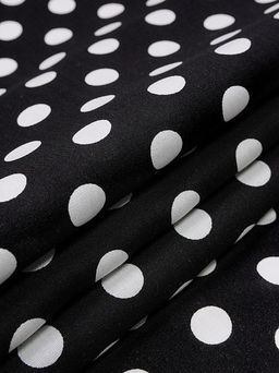 Штапель Белый горох (11мм) цв.черный, ш.1.45м, вискоза-100%, 95гр/м.кв - Купава фото 6