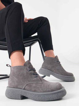 Ботинки EDART 308.агата gr. серый замок замша б/байка - Ed'art фото 8