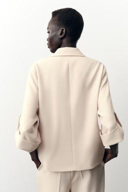DOUBLE-BREASTED BLAZER WITH ROLLED-UP SLEEVES - Zara фото 5