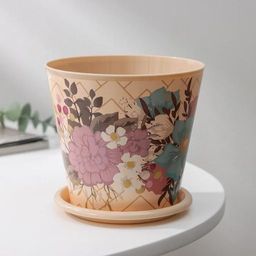 Цена за 2 шт. Горшок для цветов Доляна «Фрезия», 800 мл, цвет бежевый