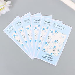 Наклейка - открытка бумага Спасибо. Васильки, набор 50 шт., 10?5 см