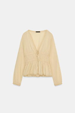 EMBROIDERED GAUZE SHIRT - Zara фото 10