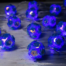 Гирлянда Нить 4.5 м с насадками Цветочные шары, IP20, прозрачная нить, 15 LED, свечение фиолетовое, 220 В