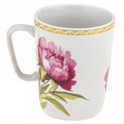 Кружка фарфоровая Пионы 350мл, д8см, h10см, форма Конус (Россия) - Домашняя мода фото 6