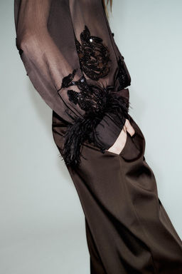 SEMI-SHEER SEQUIN FEATHER BLOUSE - Zara фото 4