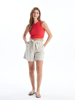 Bisiklet Yaka Dokulu Kad?n Crop