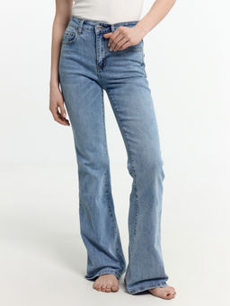 Брюки женские джинсовые FLARE FIT голубые голубой 2024-DTW1701-3 - Mark formelle фото 5