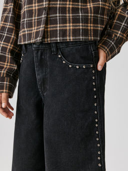 ACOOLA / Брюки джинсовые (утепленные) детские для девочек Zeya черный