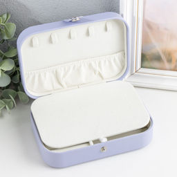 Шкатулка кожзам для украшений Матовая гладь сиреневая 16х11х5 см - Simaland фото 2