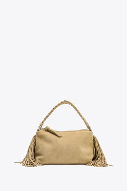 MINI SPLIT SUEDE FRINGED BAG - Zara фото 4