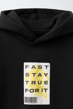 DOUBLE LONG SLEEVE LABEL HOODIE - Zara фото 3