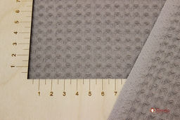 Вафельное премиум-полотно Italy цв.Светлый кофейно-серый, ш.1.44м, хлопок-100%, 240гр/м.кв - Купава фото 3