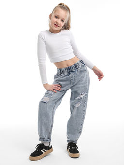 Джинсы-бананы для девочек - СИНЯЯ МОДА фото 14