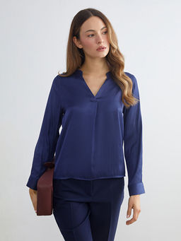 Ka??k Yaka Saten Bluz