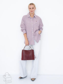 Сумка женская кожаная 2385-1Y d.wine red Polina&Eiterou  в Новосибирске