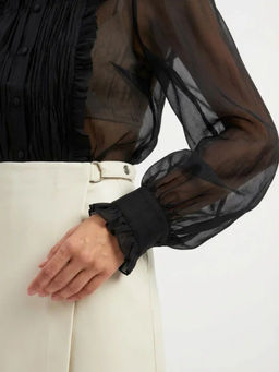 Юбка на запах из эко-кожи, молочный (OD-1003-3)