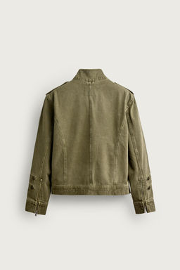 CHAQUETA DENIM CROPPED FIT BOTONES / Khaki - Zara фото 8