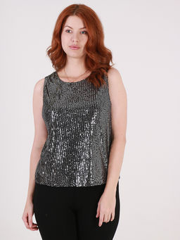 Топ с пайетками серебро - Almond фото 5