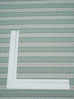 Вареный (стираный) хлопок Вышивка-цветочки цв.зеленый, ш.2.5м, хлопок-100%, 150гр/м.кв - Купава фото 6