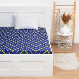 Простыня Этель Зелёно-синие зигзаги 200х220, поплин, 125 г/м2