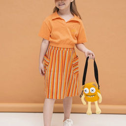 PELICAN, юбка для девочек, Оранжевый  фото 2