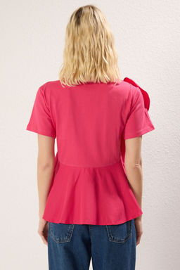 Fusya Poplin F?rf?r Detayl? Regular/Normal Kesim Orme Bluz TWOSS25BZ00008 - Trendyolmilla фото 5