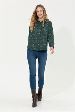 Женская зеленая рубашка с длинным рукавом Неожиданная скидка в корзине - U.s. polo assn фото 3