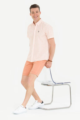 U. S. Polo Assn Мужская желтая рубашка с коротким рукавом - U.s. polo assn фото 4