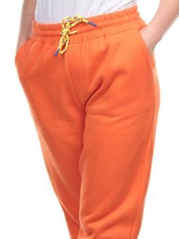 M047 ORANGE Брюки спортивные женские на флисе (100% хлопок) 7986