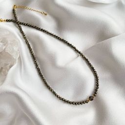 Колье из Пирита и Раухтопаза 38 см +