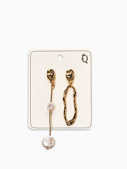 Цена за 2 шт. Серьги жемчуг «Корейский стиль», белые в золоте