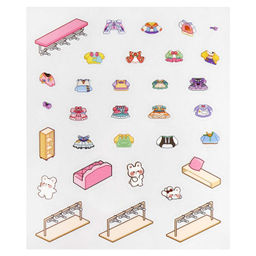 Наклейки-румбокс д/создания миниатюрных сцен, 125х150 мм, арт. 71511 / 300 КРОЛИК. МАГАЗИН ОДЕЖДЫ.