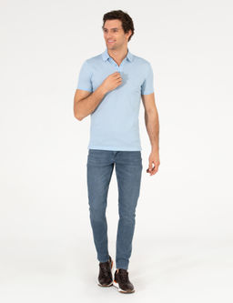 Голубая облегающая базовая футболка - Cacharel фото 4