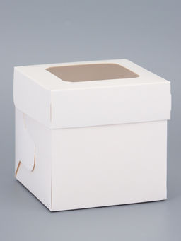 Цена за 50 шт. Коробка под 1 капкейк, белая, с ПВХ окном, 11×11×11.1 см