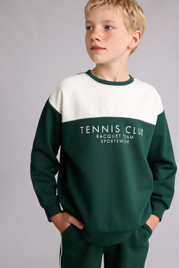 Regular Pamuklu Fit Bask_l_ Sweatshirt Erkek _ocuk
