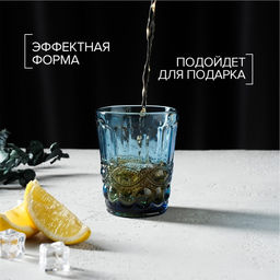 Стакан стеклянный Magistro Ла-Манш, 220 мл, 810 см, цвет синий  фото 6