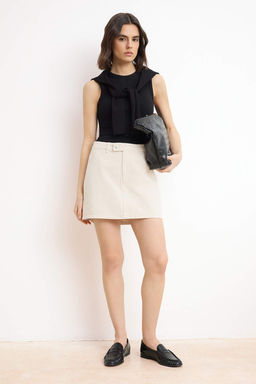 TRENDYOLMILLA Siyah Mini Denim Sort Etek TWOSS25SR00079  фото 27