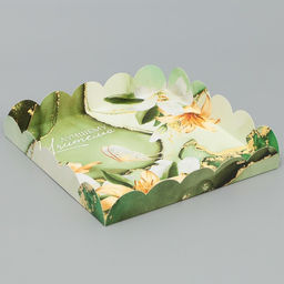 Цена за 5 шт. Коробка для печенья, кондитерская упаковка с пластиковой крышкой, «Лучшему учителю», 18×18×3 см