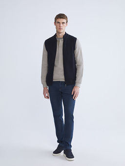 Standart Kal?p Dik Yaka Erkek Triko Yelek