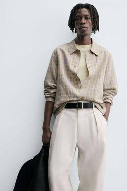 TEXTURED CHECK SHIRT - Zara фото 6