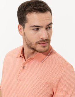 Coral Dokulu Slim Fit Polo Yaka Ti__rt