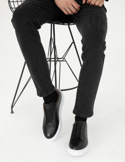 Siyah %100 Deri Sneaker