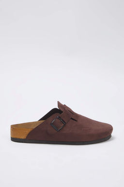 Kahverengi Suet Onu Kapal? Duz Kad?n Sabo Terlik TAKSS25TE00001